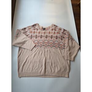 Torrid Size 4 Pink Valentine's Patterned Heart Pullover Sweater